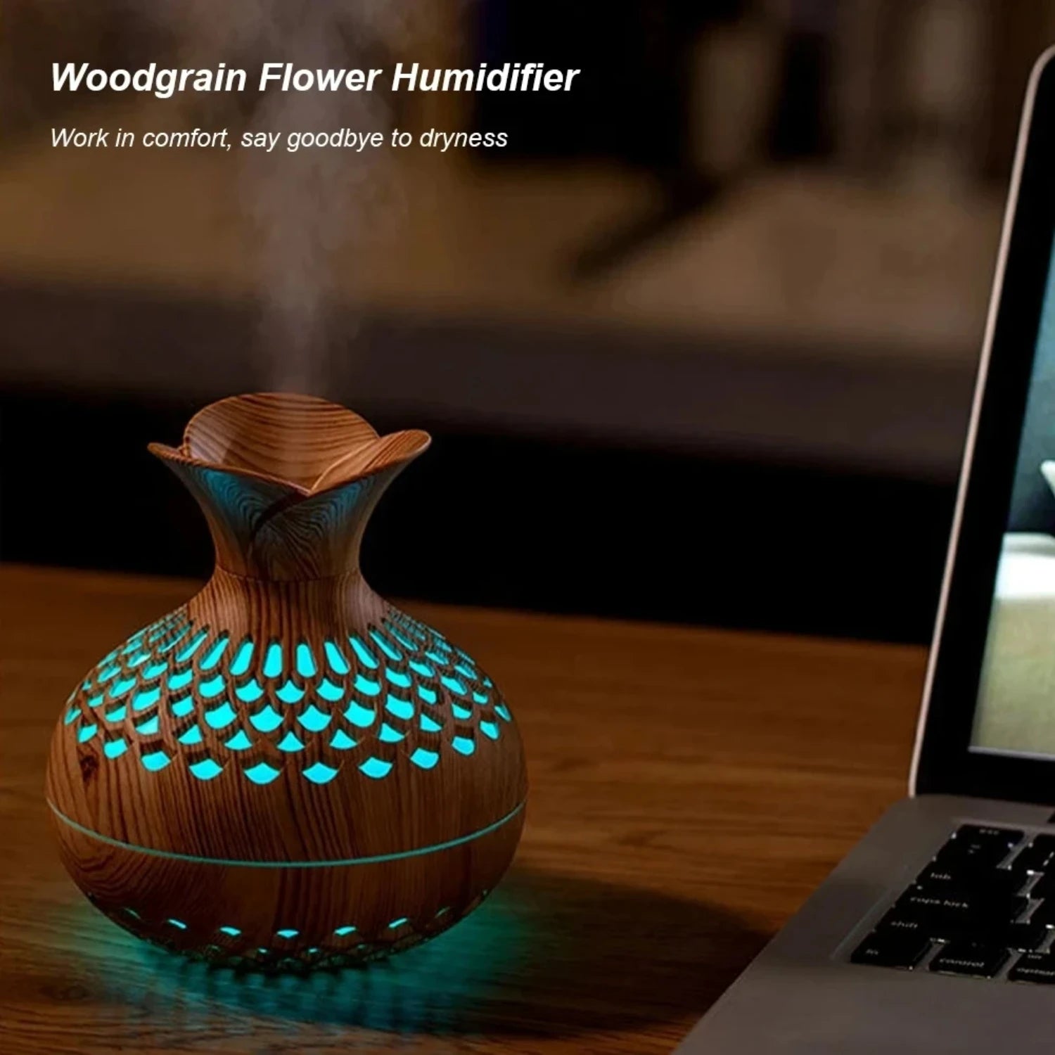 Mini Wood Grain Ultrasonic Essential Oil Diffuser