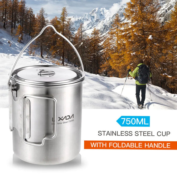 Lixada 750ml Outdoor Stainless Steel Water Cup