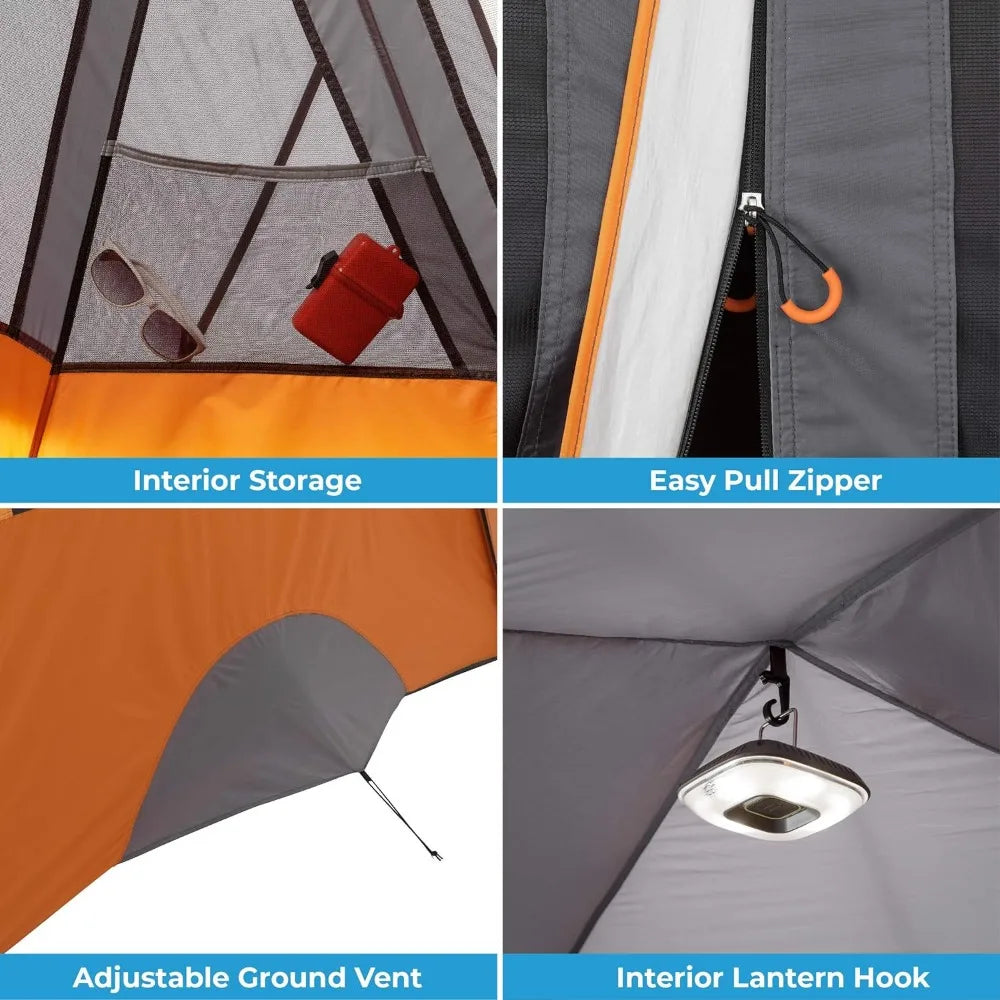 Family Camping Dome Tent – 11 Person with Gear Loft