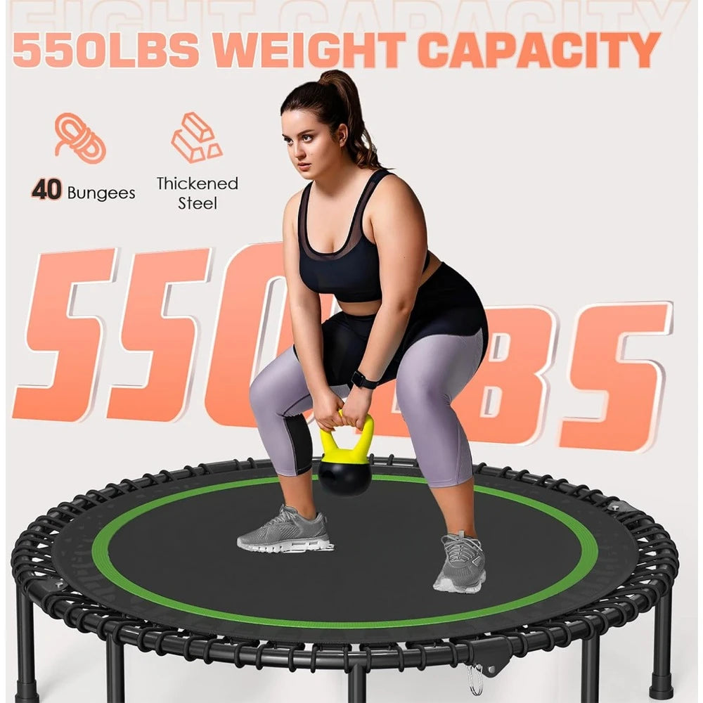 Foldable Mini Fitness Trampoline with Adjustable Handle