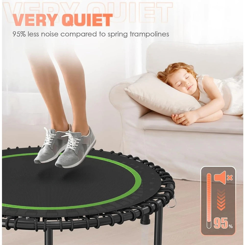 Foldable Mini Fitness Trampoline with Adjustable Handle