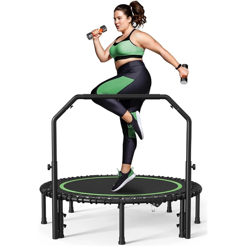 Foldable Mini Fitness Trampoline with Adjustable Handle