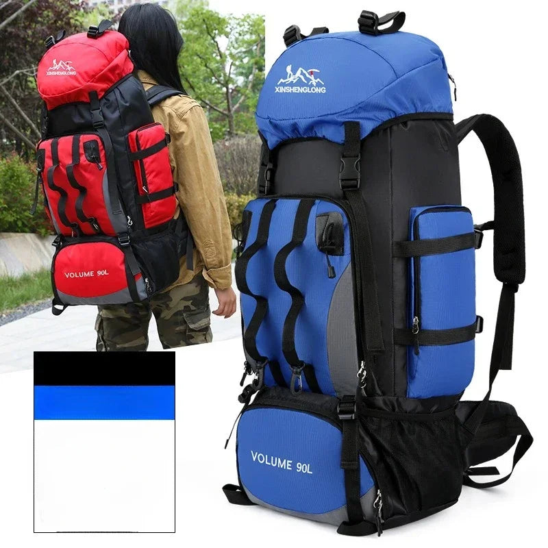 90L Waterproof Hiking Backpack – Large Capacity Trekking Bag