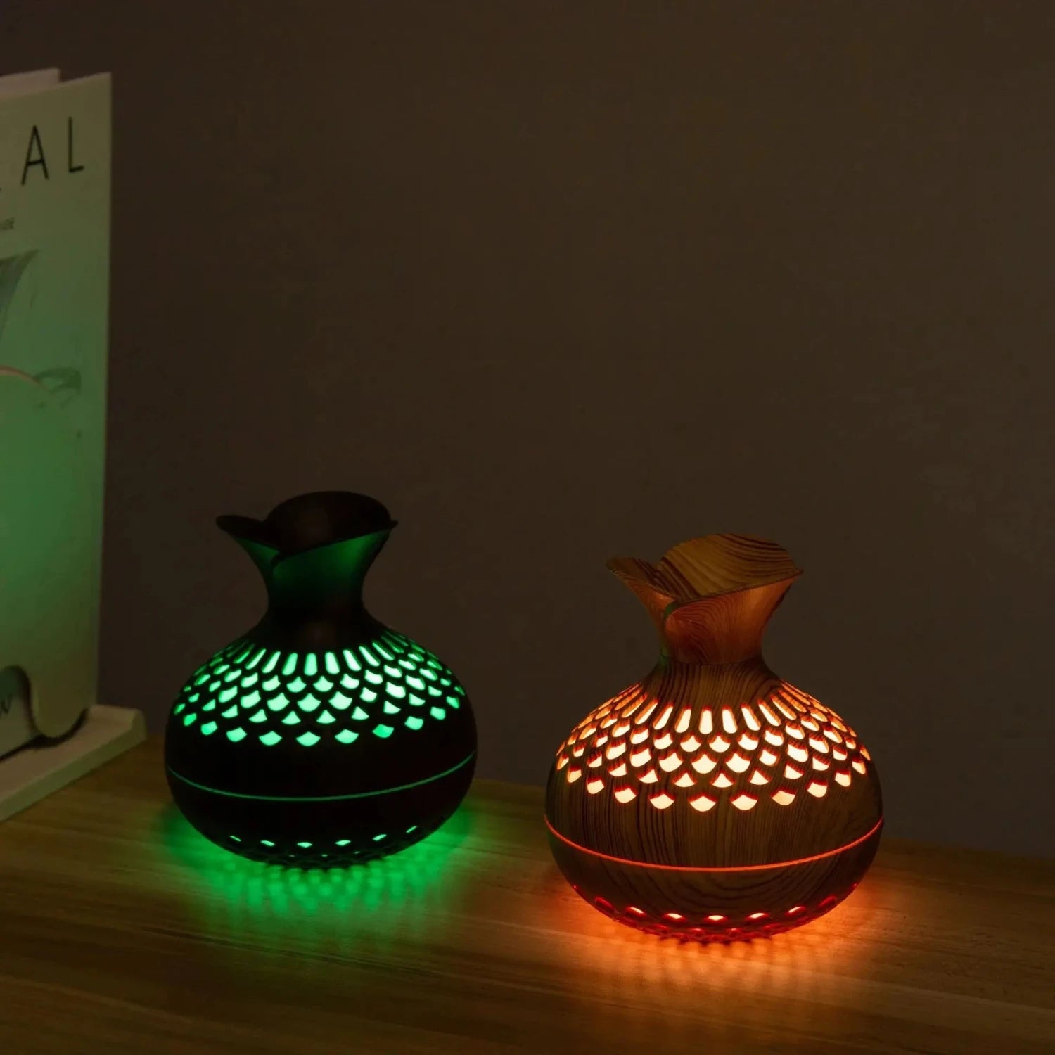 Mini Wood Grain Ultrasonic Essential Oil Diffuser