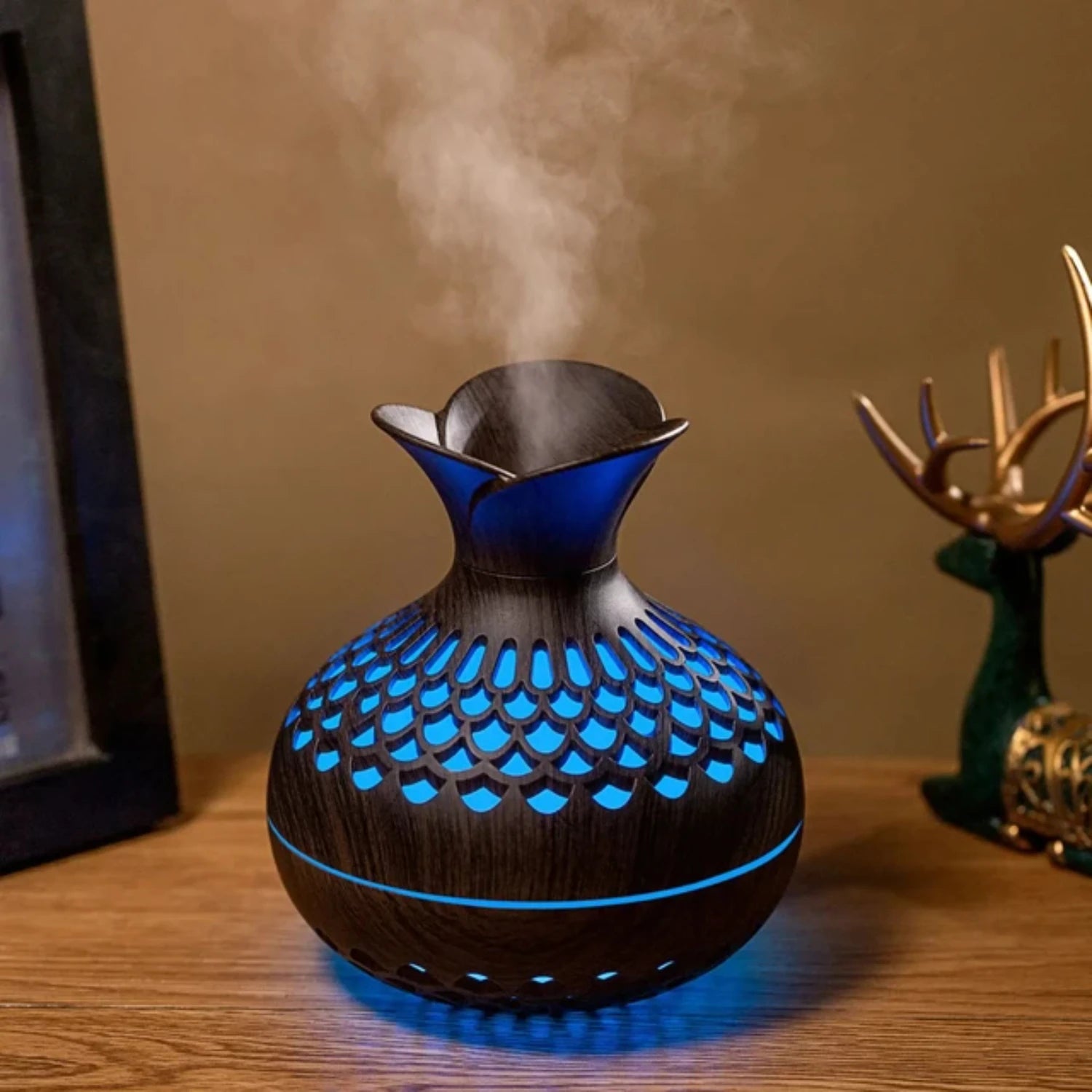 Mini Wood Grain Ultrasonic Essential Oil Diffuser